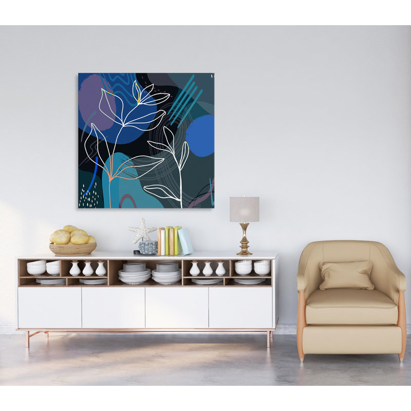 " Boho Leaves I ", 36" H x 36" W x 1.5" D