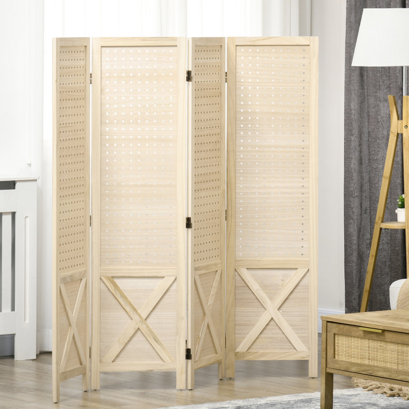 Paravent portatif en bois - Paravent de 4,7 pi avec cloison d'intimité