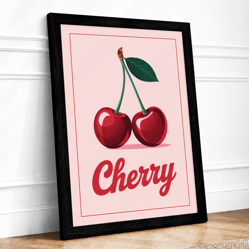Cherry Typography Modern - Print, A1 - 84.1 x 59.4 cm, Black
