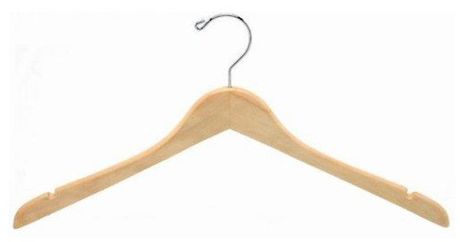 Contoured Wooden Coat Hanger for Dress/Shirt/Sweater (Set of 50) Only Hangers Inc.