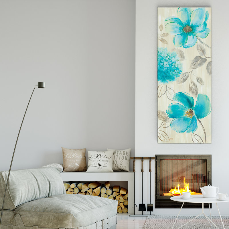 Blue Garden I by Carol Robinson - Graphic Art on Canvas, 20" H x 50" W x 1.5" D