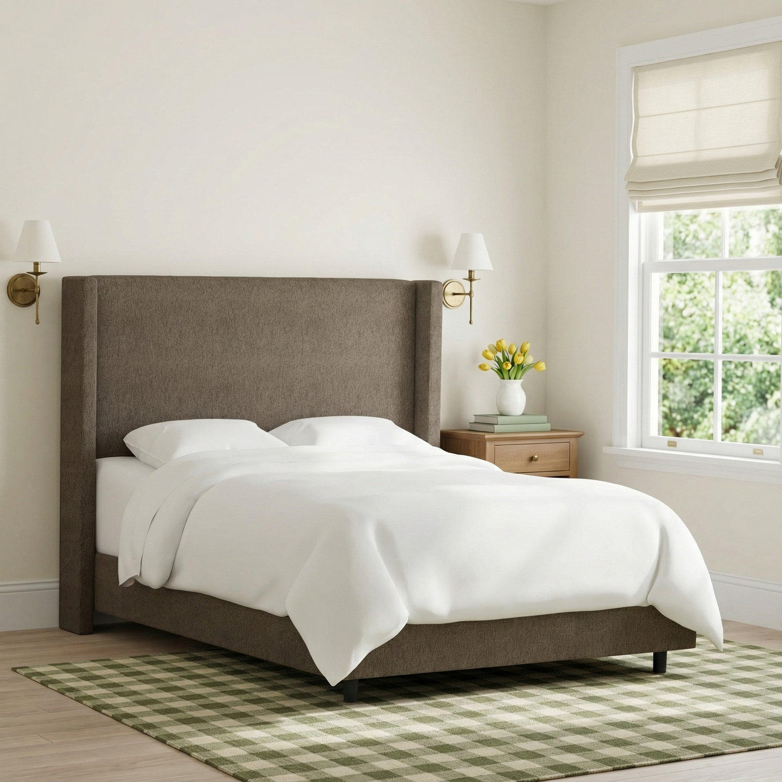 Benson Wingback Bed, Brown, King