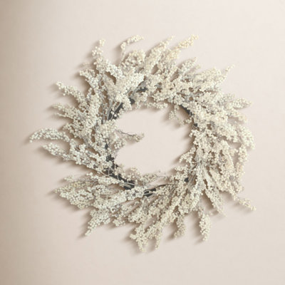 24" Faux Winter Christmas Front Door Berry Wreath