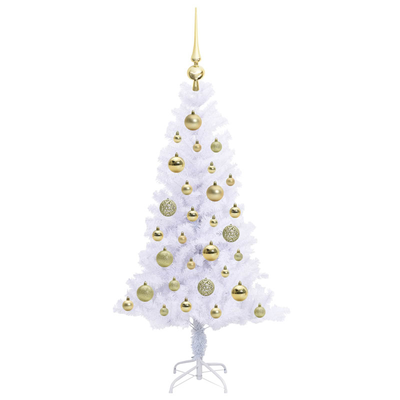Lighted Artificial Christmas Tree, 120cm H, Gold