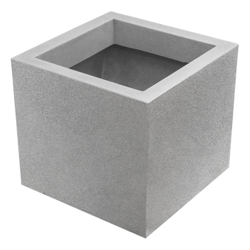 Pot à fleurs en polyéthylène Wandie, Granite, H 14,2 po x l 15,7 po x P 15,7 po