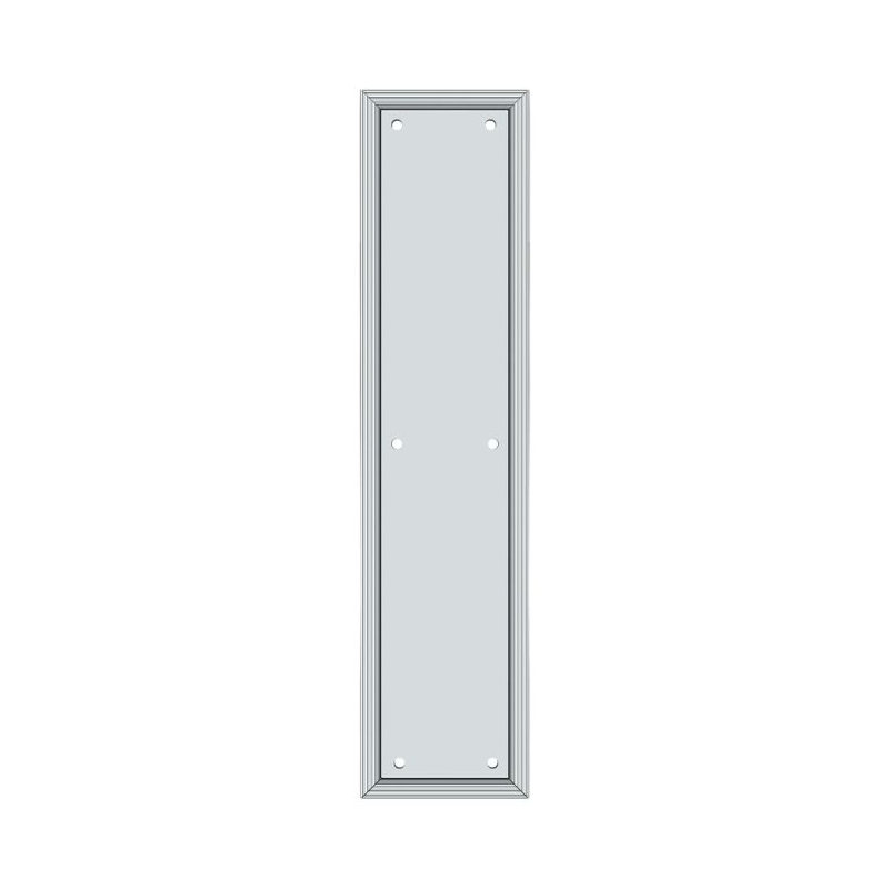 Plaque de poussée Deltana PP2280U26, HD, 3 1/2 po x 15 po en chrome poli, Chrome poli