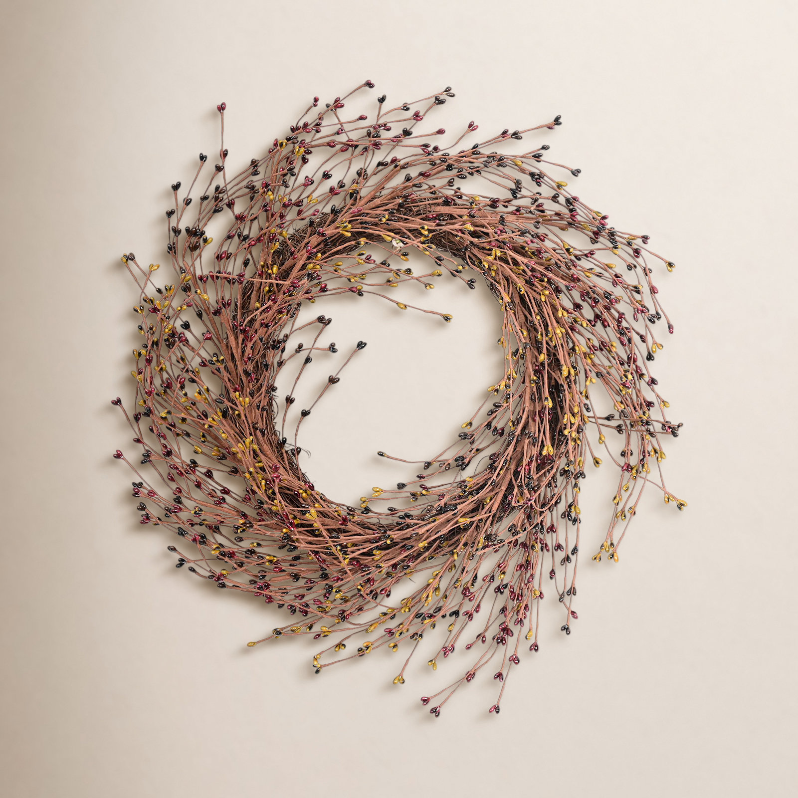 22" Handcrafted Berry Thanksgiving Wreath, Black