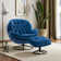 Anouk Tufted Back Type Swivel Base Accent Chair with Ottoman