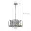 Lustre suspendu en cristal chromé de 17 po, luminaire suspendu moderne à hauteur réglable, base E26 à 4 lumières pour le salon, la salle à manger ou la cuisine (sans ampoules)