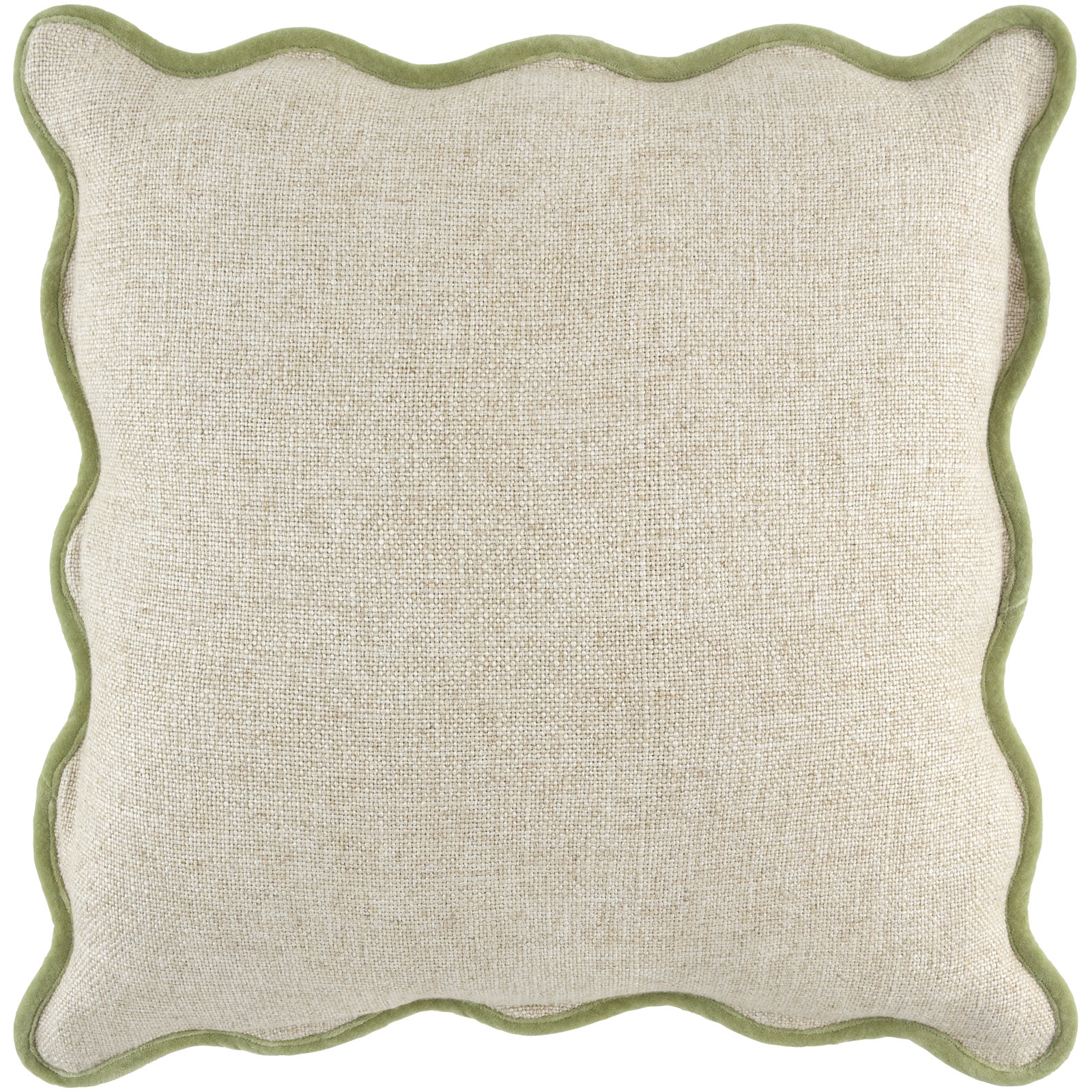 Marea Throw Pillow, Green/Cream, Square 22", Duck Down