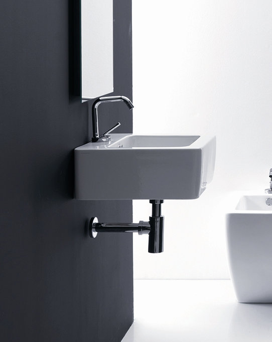 Lavabo de salle de bain mural en céramique avec trop-plein 23,6 "Ego