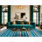 Washable Cerulean Light Gray Striped Area Rug-663908193