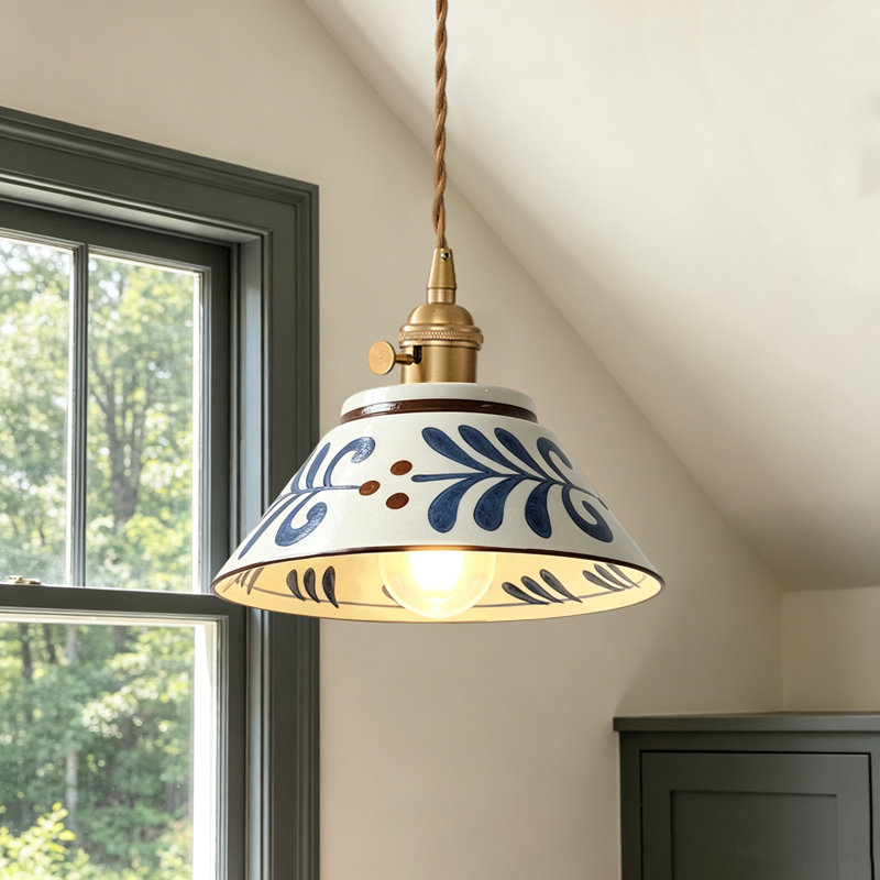 Luminaire suspendu en céramique à 1 lumière, Vine