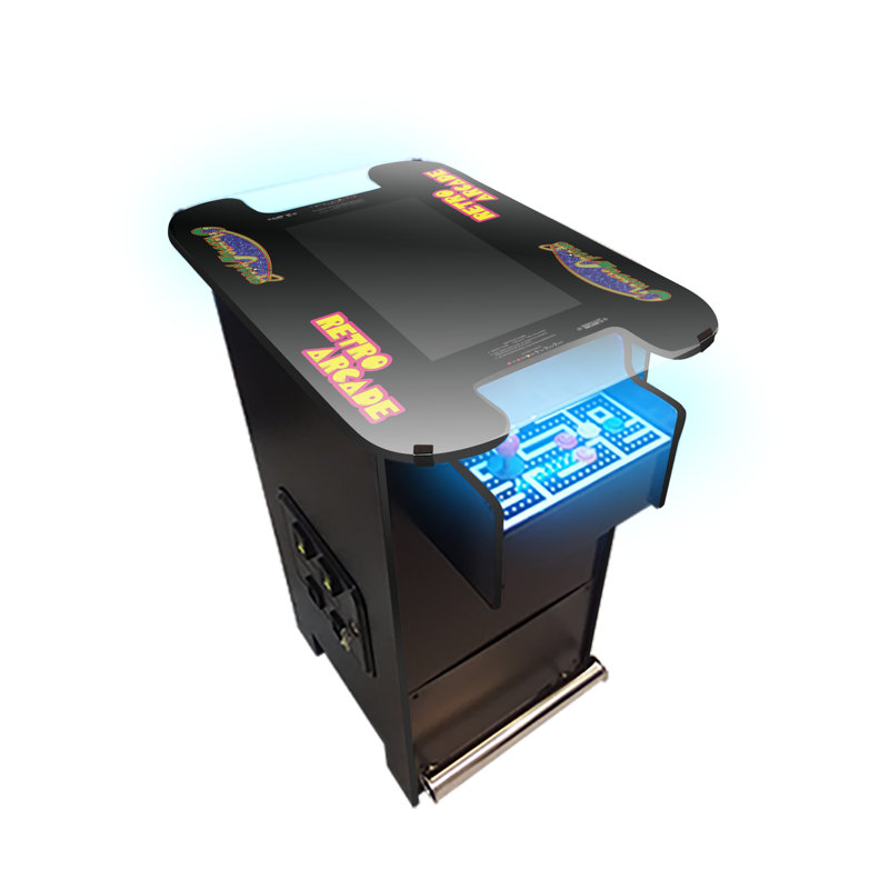 Premium Pub Height Cocktail Arcade Machine with 19" Monitor and 60 Retro Games - Fully Assembled, Dark Grey