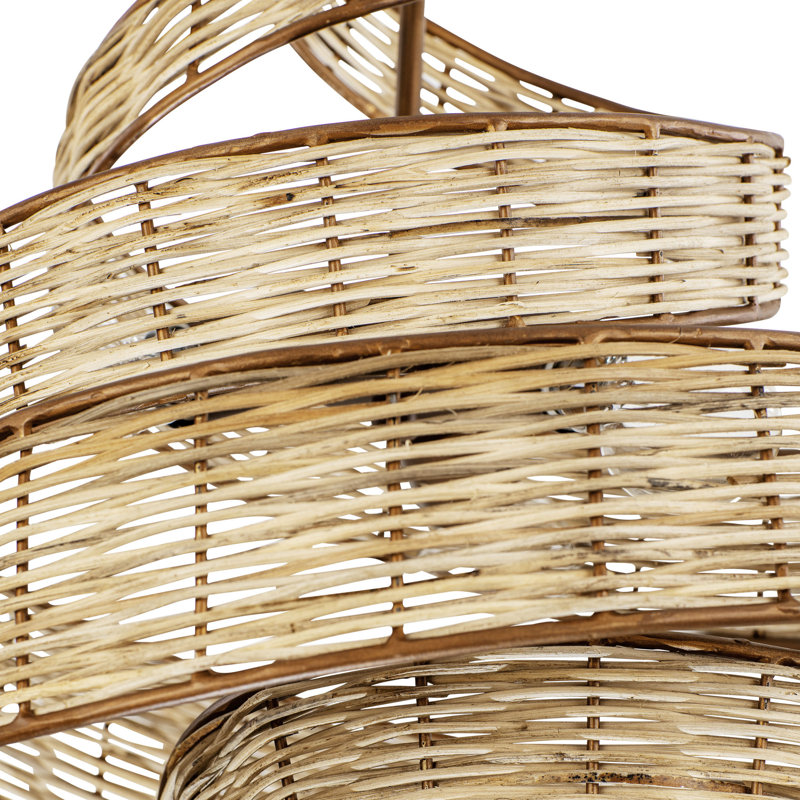 Flow 3-Light Twist Pendant - Baguette/Natural Rattan