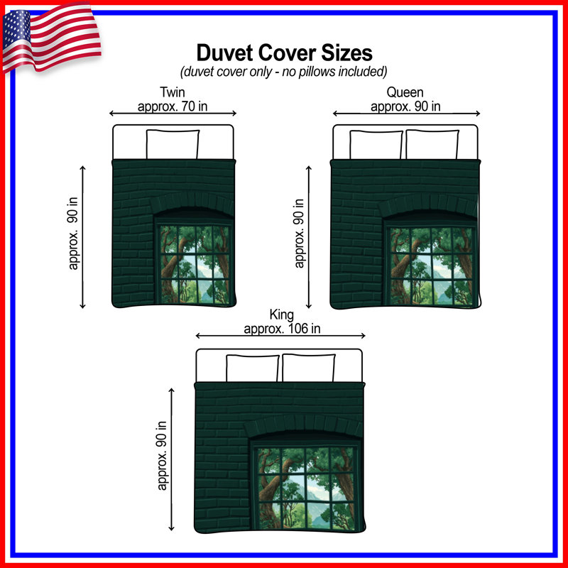 Brick Wall Window View Duvet Covers, King