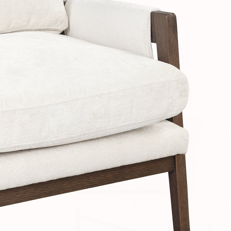Chaise d'appoint Blerton, Duvet de velours blanc