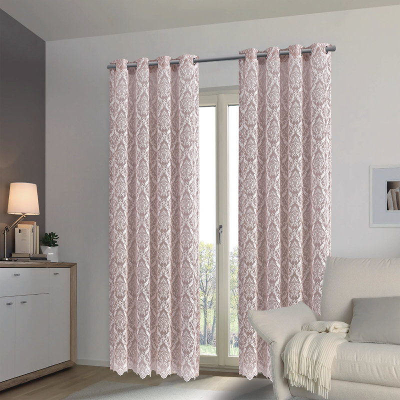 Eaddy Sheer Curtain Single Panel, Blush, 56" W x 95" L