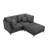 3 - Piece Upholstered Gray Corduroy Modular Sectional with Pillow Back and Removable Ottoman-1781209360