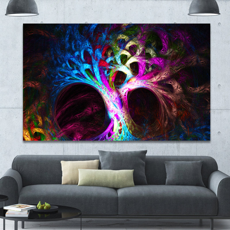 Magical Multi-Color Psychedelic Tree Abstract Canvas Art Print