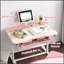 Ensemble de bureau et de chaise pour enfants Qaba, réglable en hauteur avec bureau inclinable, tiroir de rangement et support à livres pour l'écriture, la lecture et le dessin-534701654-534701656