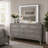 Gala Dresser Mirror, Embedded Crystal Trim w LED, Gray 40x44 Rectangular