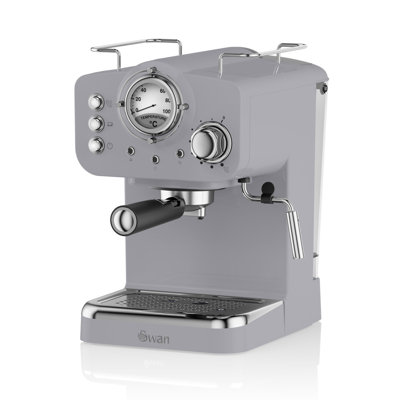 Swan Retro Espresso Coffee Machine with Milk Frother, Steam Pressure Control,Detachable Water Tank