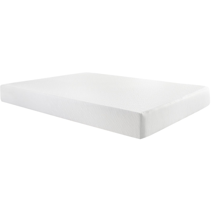Matelas pleine grandeur en mousse à mémoire de forme de 10 po - Gel ferme et résilient à faible mouvement blanc confort réduit le lit de transfert dans une housse en tissu