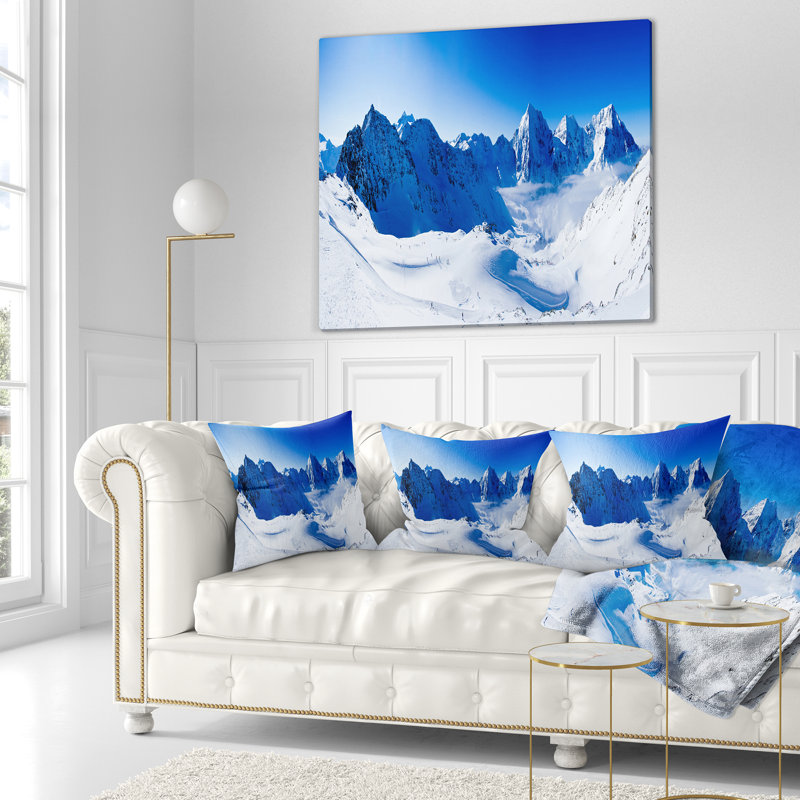 Coussin Blue Winter Mountains, Rectangulaire, 12 po x 20 po