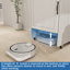 Robot aspirateur avec roulettes, support de rangement pour robot avec portes et tiroirs, table d'appoint pour salon, bureau personnel, cuisine - blanc antique