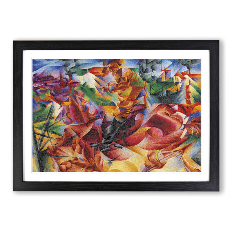 Elasticity by Umberto Boccioni - Picture Frame Painting, 48cm H x 65cm W x 2cm D, Black Framed