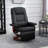 For Living Room Use,  Sleek Black Faux Leather Manual Adjustable Swivel Recliner with Extendable Footrest