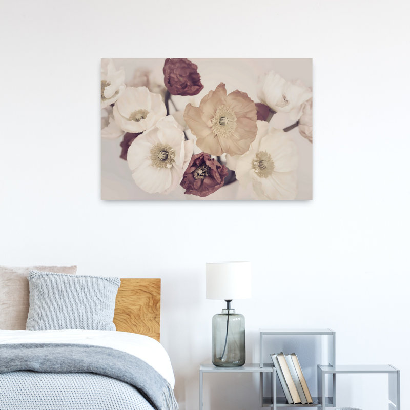 «Open Blooms», art mural abstrait contemporain, H 24 po x l 36 po