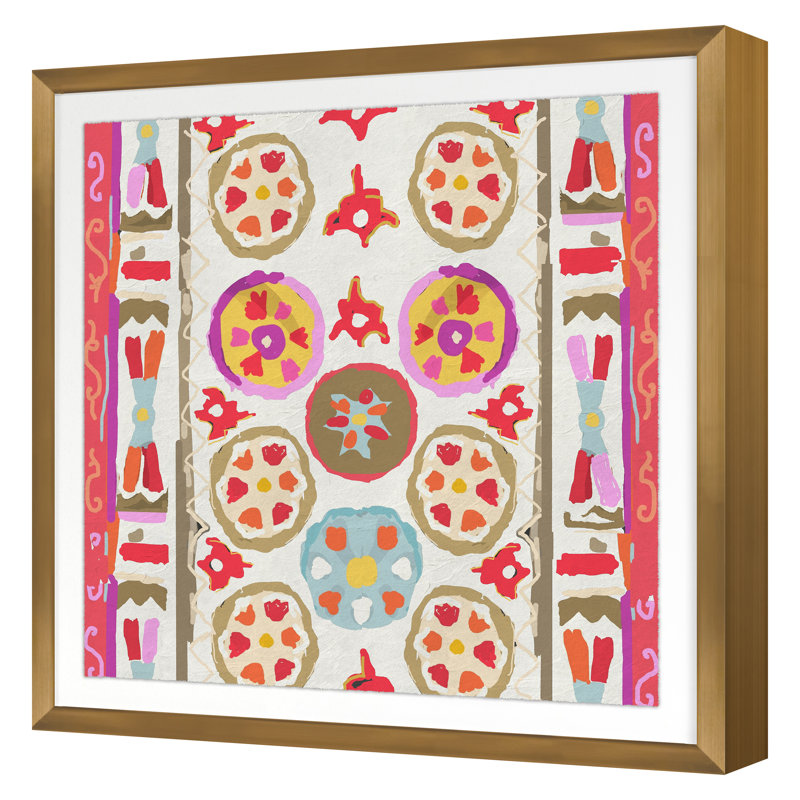 Tribal Cream Print by Gibson, Dana, Gold Single Picture Framed
