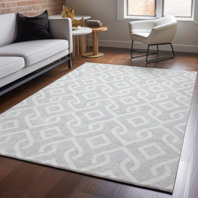 Premium Machine Washable Cerrito Silver Rug