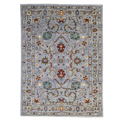 Bijar Collection Gray Hand Knotted Wool Rug