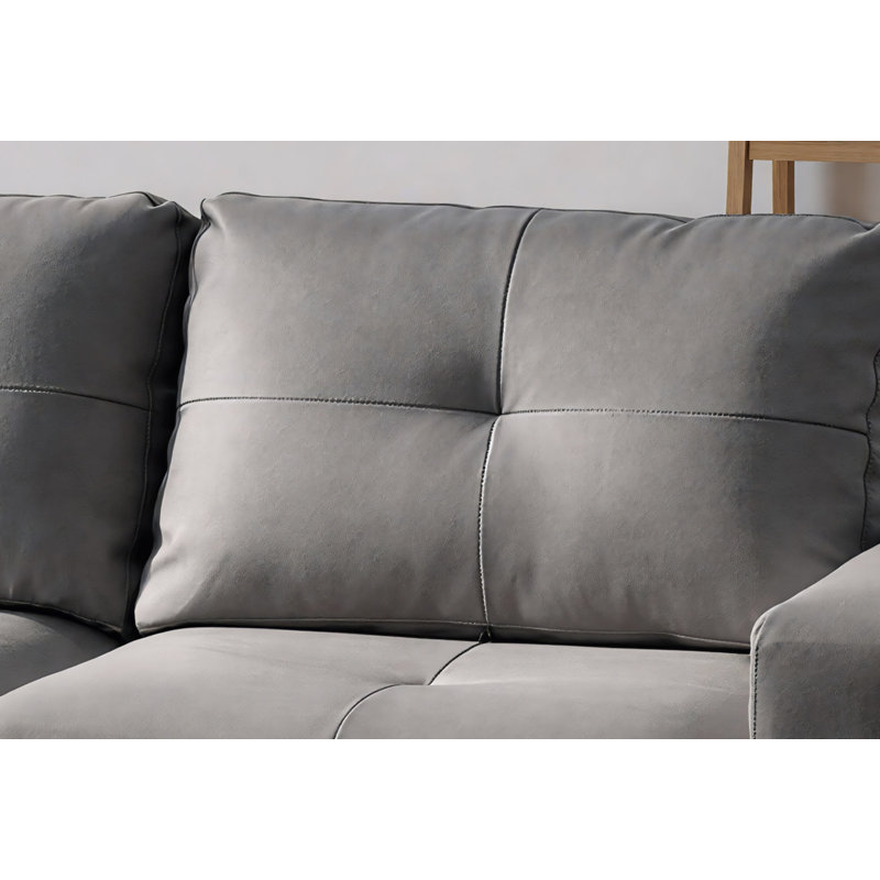 Swansea Modular Gray Sofa Faux Leather, Gray
