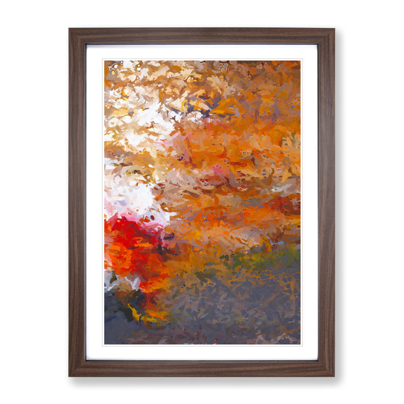 Reflect On The Past Abstract - Wall Art, 36cm H x 27cm W, Walnut Framed, White