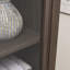 Grande armoire de rangement moderne avec portes et tablettes en verre - Buffet autoportant polyvalent avec tiroir pour le salon, la cuisine, la salle à manger et le bureau - Finition brune-856753346