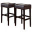 Ensemble de 2 tabourets de bar en cuir sans dossier-1911170196-1911170197