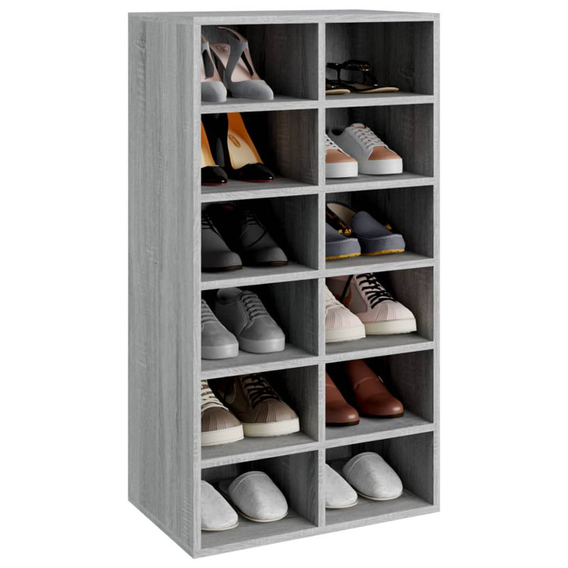 12 Pair Shoe Rack, Sonoma Grey