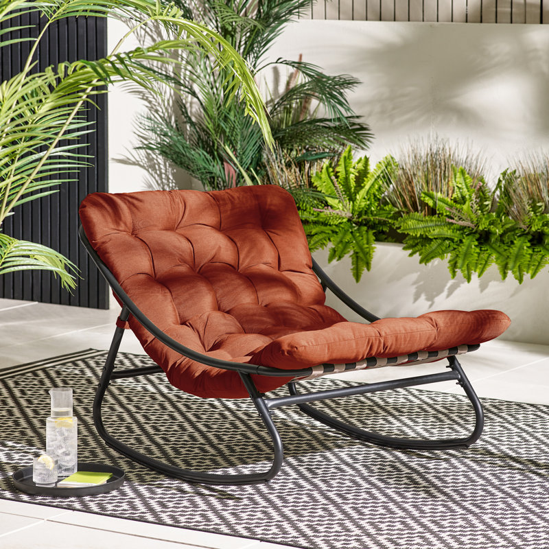 Sajata Garden Lounge Rocking Chair - Modern Style Patio, Orange