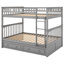 Lit double superposé double avec tiroirs en gris - Tiroirs convertibles de style grand lit robustes, assemblage facile, pin et construction-1734623796-1734623793