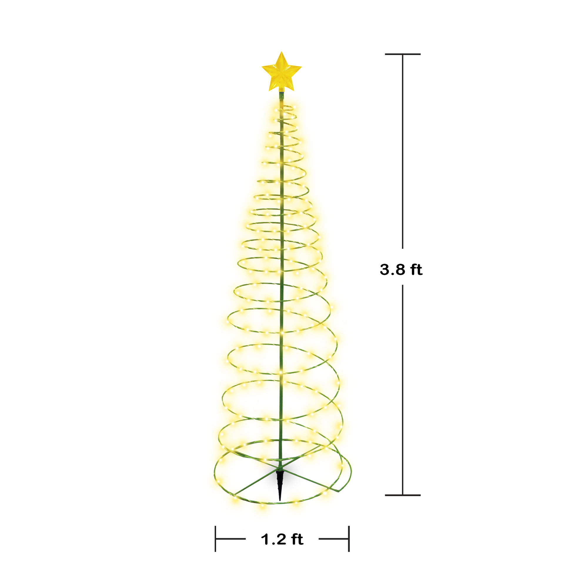 Christmas Tree Lighted Display, White/Yellow
