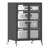35.8" High Media Storage Cabinet With Wheels