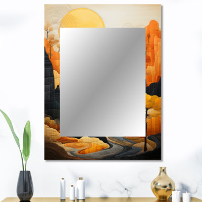 «Bold Landscape Canyon Desert VIII», miroir mural décoratif traditionnel, art imprimé en métal