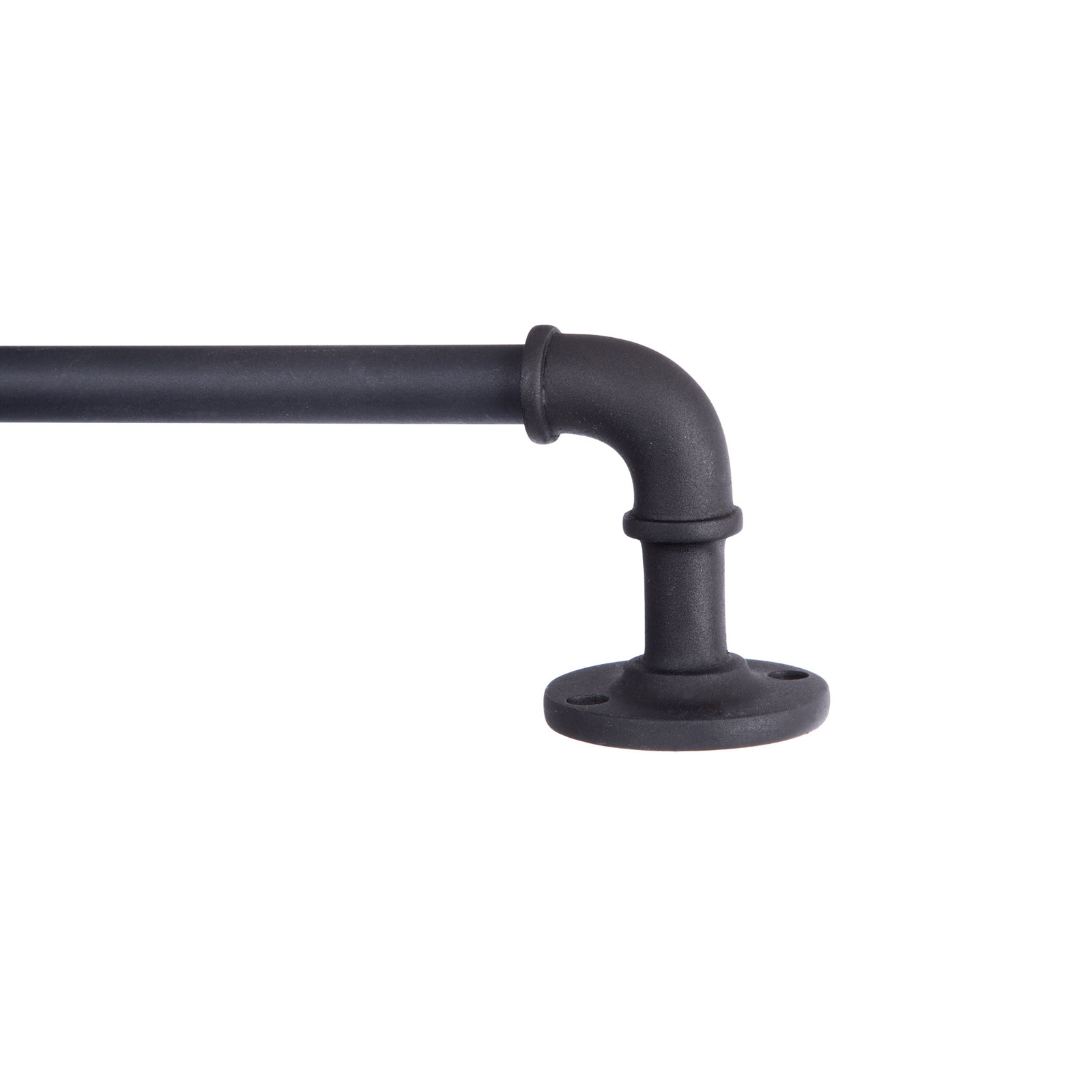 Kincaid Adjustable 0.63" Single Curtain Rod, 48" - 84", Black