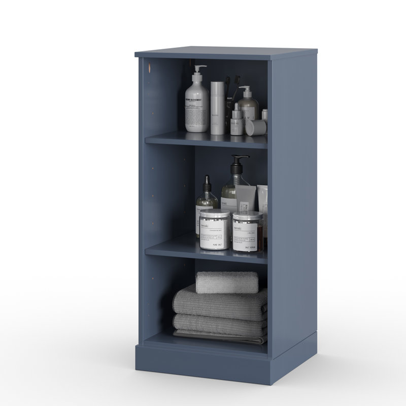 100% Solid Wood Bathroom Cabinet with Adjustable Shelves, 35.75" H x 16.5" W x 15.5" D, Beige