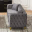 Canapé Chesterfield capitonné en velours gris de 206 cm (81 po) avec pattes dorées-506094545