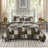 3 Piece Reversible Printed Quilt Set Black/Brown Full/Queen